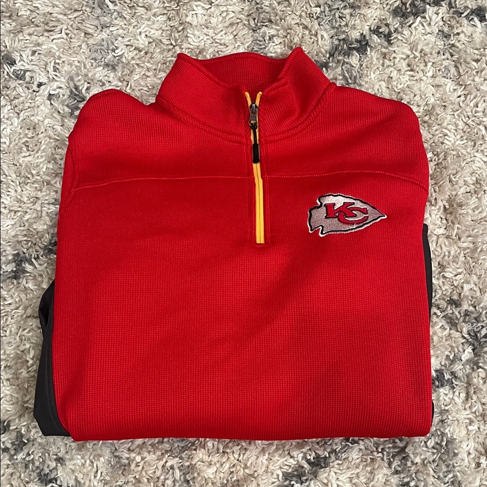 NFL Red Zip-Up Sweater with Logo
